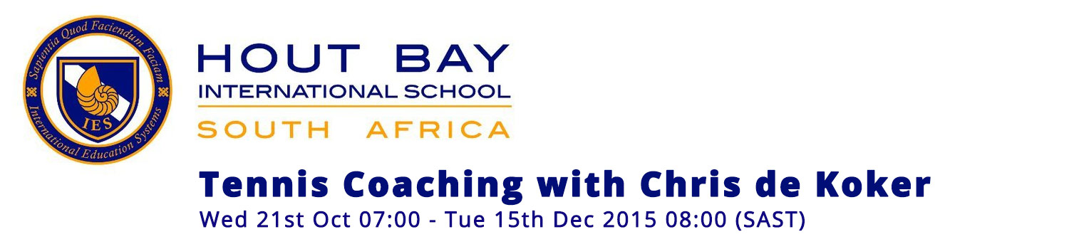 ISHB : Tennis Coaching with Chris de Koker