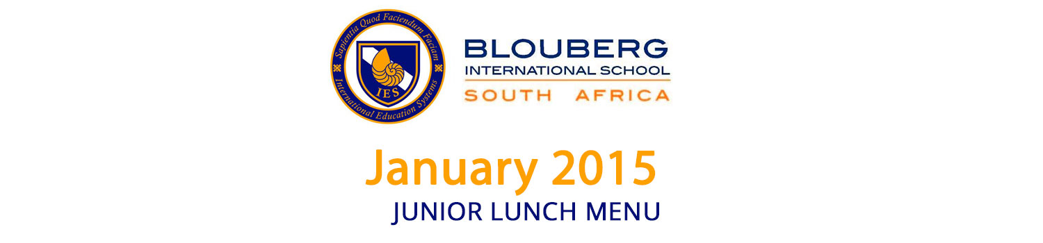 Blouberg International School Junior Lunch Menu- January