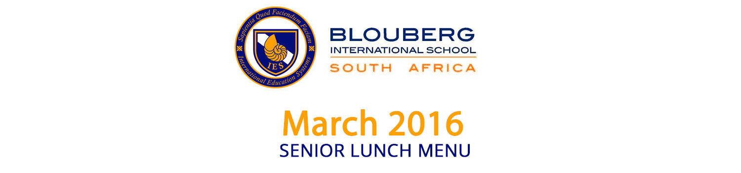 Blouberg International School Lunch Menu-March