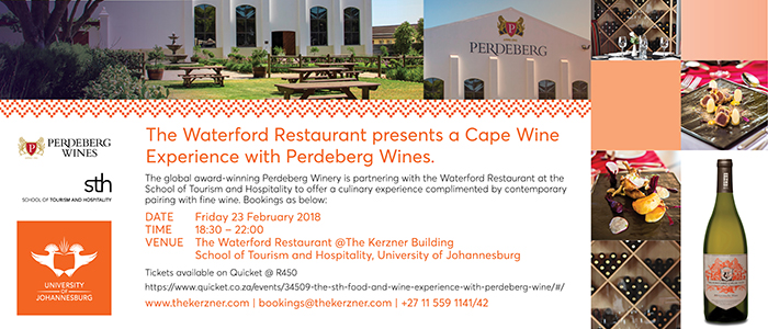 The STH Food and Wine Experience with Perdeberg Wine