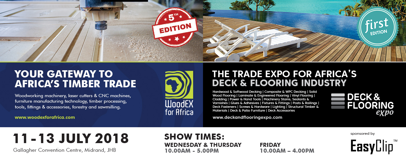 Book tickets for Woodex for Africa and Deck and Flooring Expo