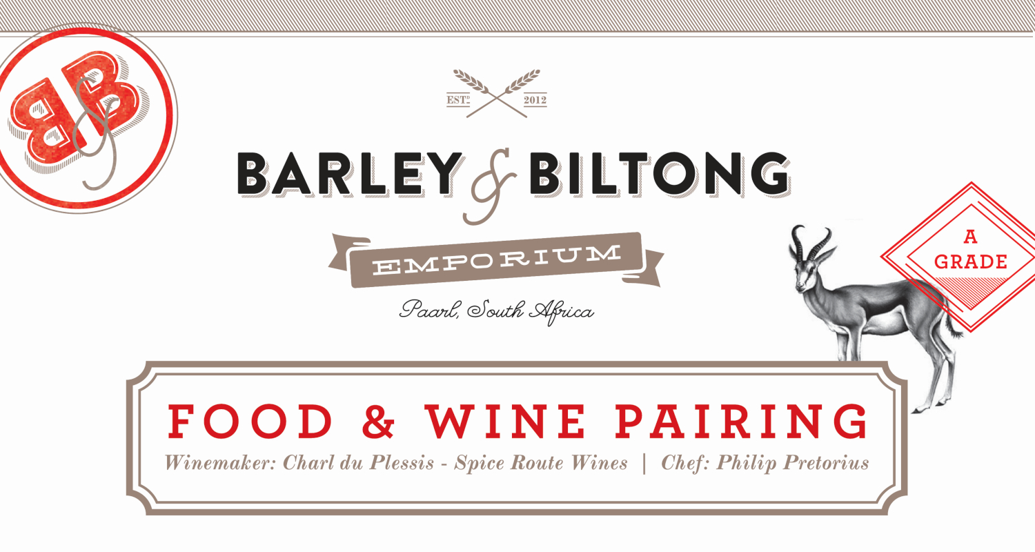 Food and Wine Pairing at Barley &amp; Biltong Emporium