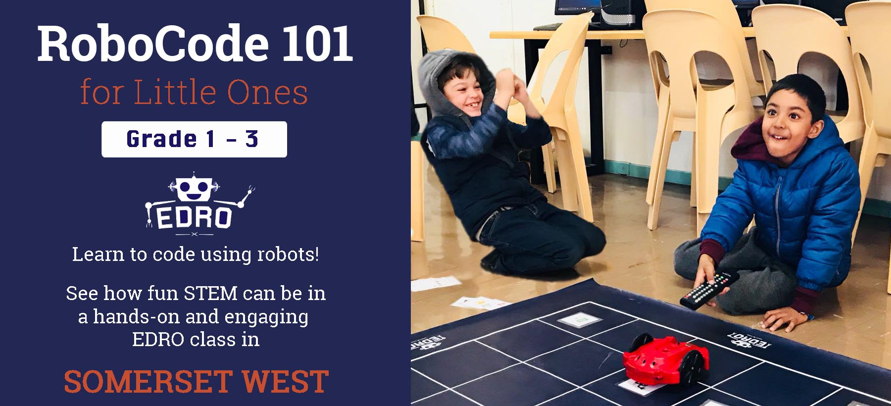 EDRO RoboCode Workshop for Little Ones (Grade 1 to 3) - Somerset West - Oct (Module 1)
