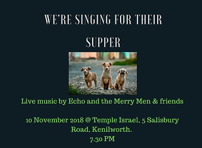 We're singing for their supper fundraiser concert