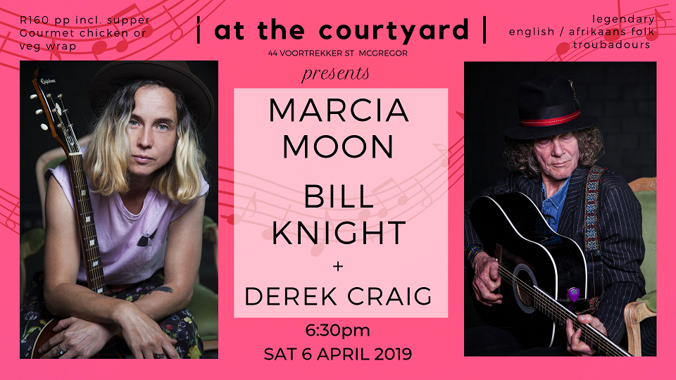 at the courtyard presents Marcia Moon, Bill Knight + Derek Craig