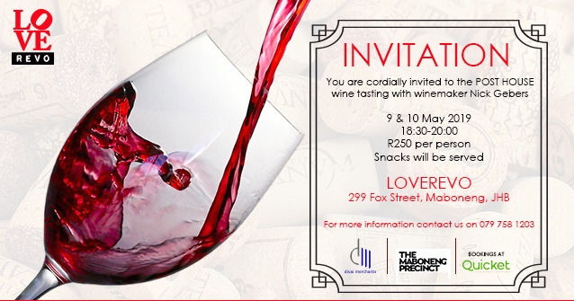 POST HOUSE Wine Tasting with Nick Gebers