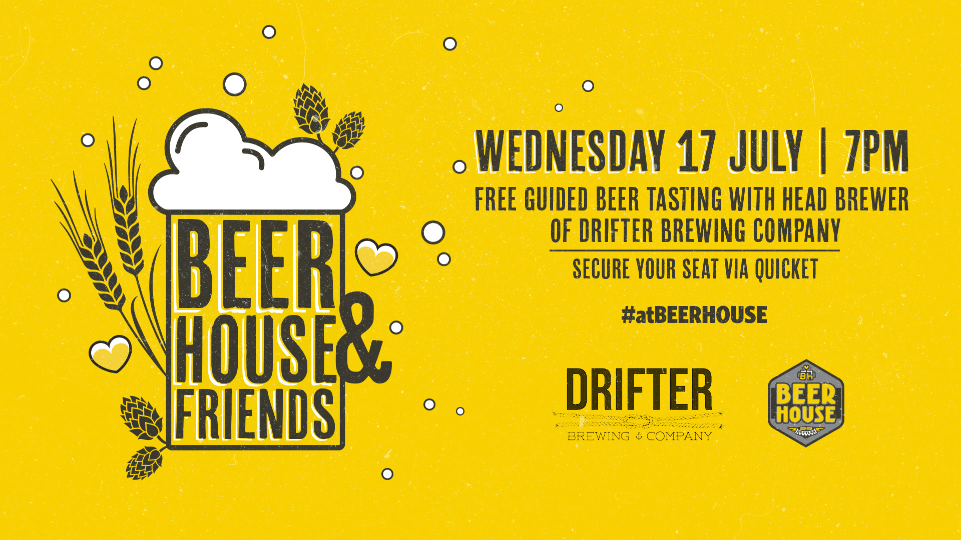 Free Guided Beer Tasting with Drifter #atBEERHOUSE on Long