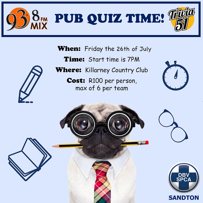SPCA Sandton Pub Quiz 26 July 2019