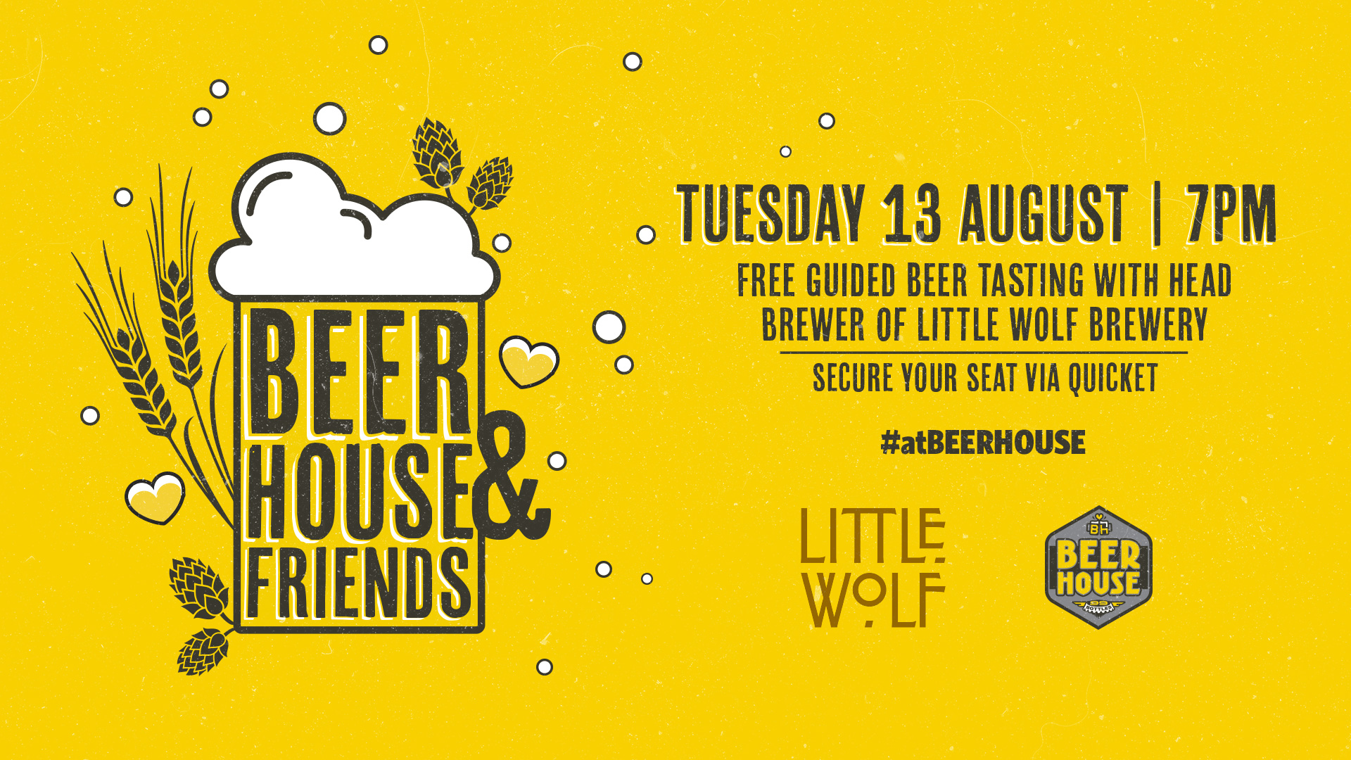 Free Guided Beer Tasting with Little Wolf #atBEERHOUSE on Long