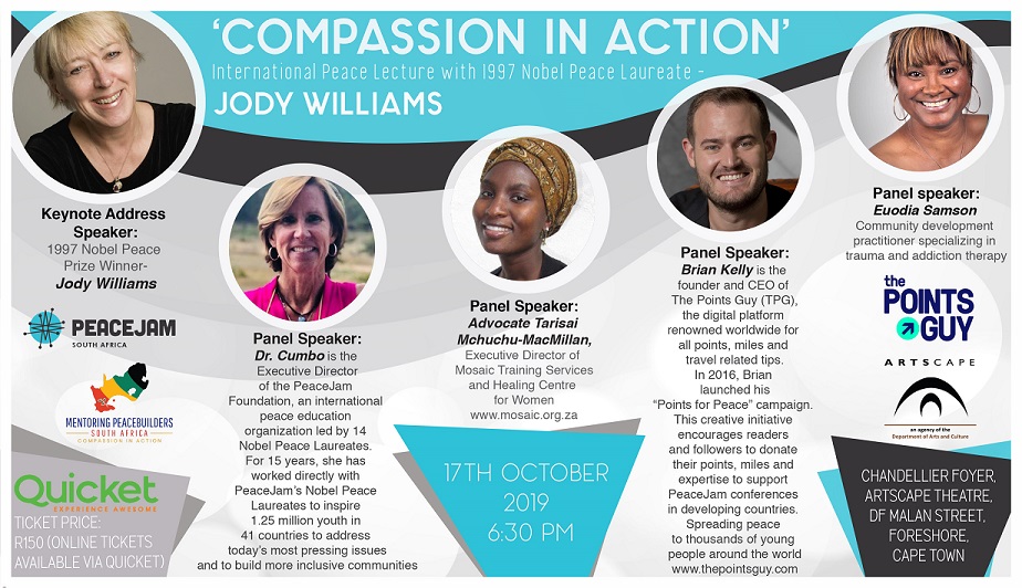 Peace Lecture with 1997 Nobel Peace Laureate - Jody Williams