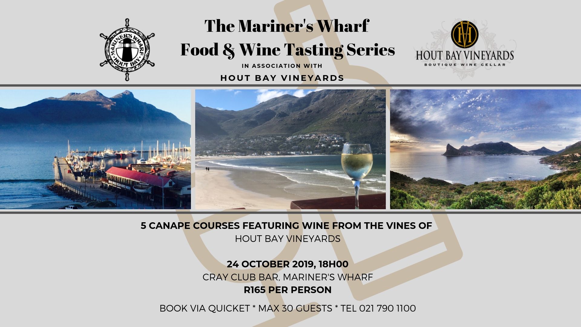 Mariner's Wharf tasting Series with Hout Bay Vineyards