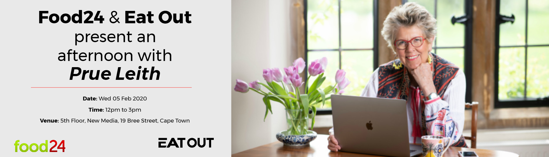 Food24 and Eat Out invites you to an afternoon with food icon Prue Leith Cape Town