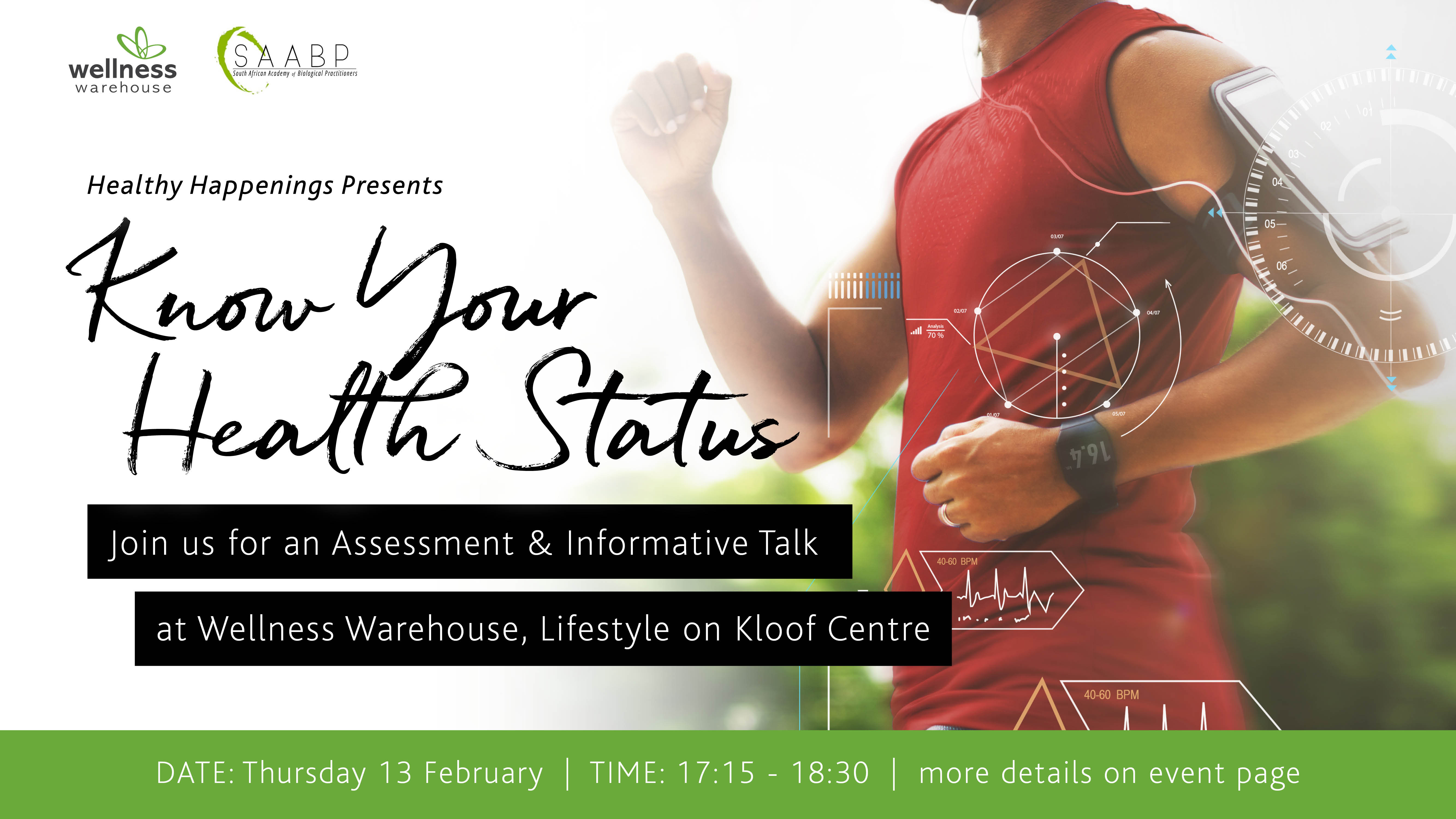 Book tickets for Healthy Happenings Know your health status