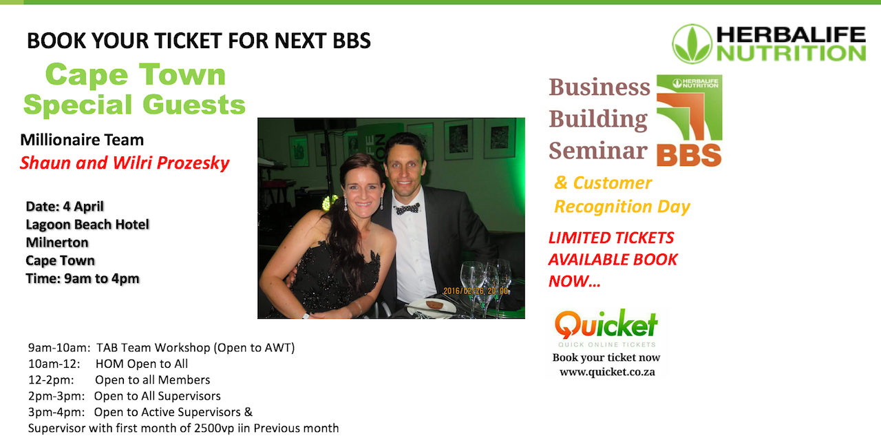 Book tickets for Herbalife Business Building Seminar -BBS &amp; Shake ...