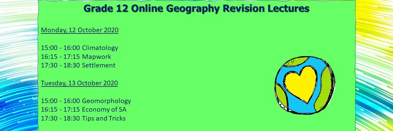 Geography Revision Lectures for Gr 12