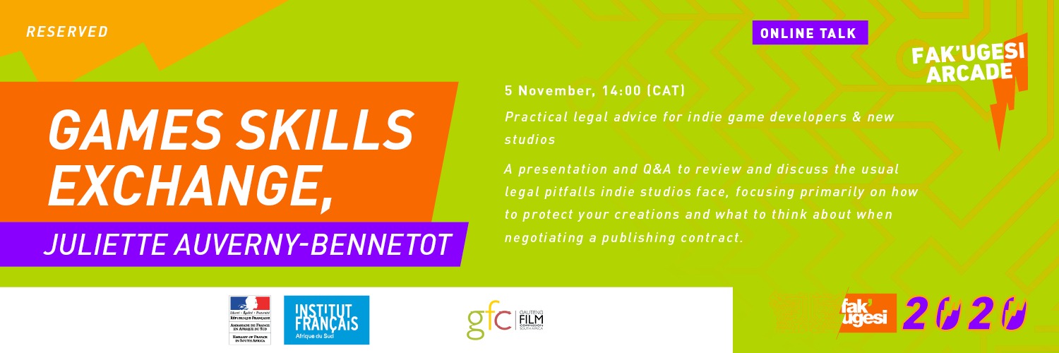 Games Skills Exchange, Juliette Auverny-Bennetot: Practical legal advice for indie game developers & new studios