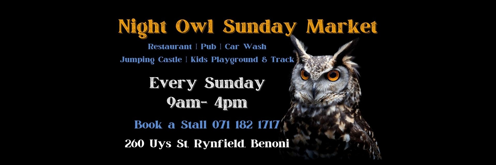 Night Owl Sunday Market VENDOR TICKET EVERY SUNDAY APRIL