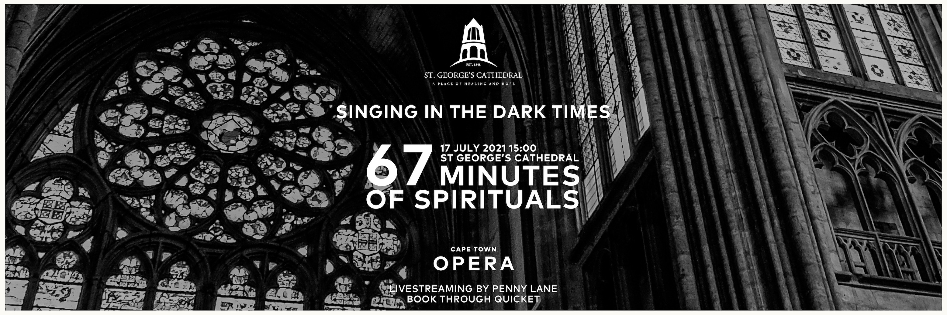 Cape Town Opera Chorus in collaboration with St. George’s Cathedral present SINGING IN THE DARK TIMES