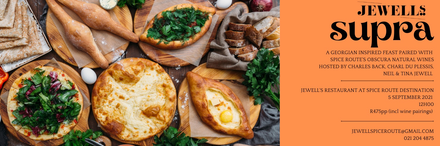 Jewell's Supra • Georgian inspired feast paired with Spice Route's Obscura Natural Wines