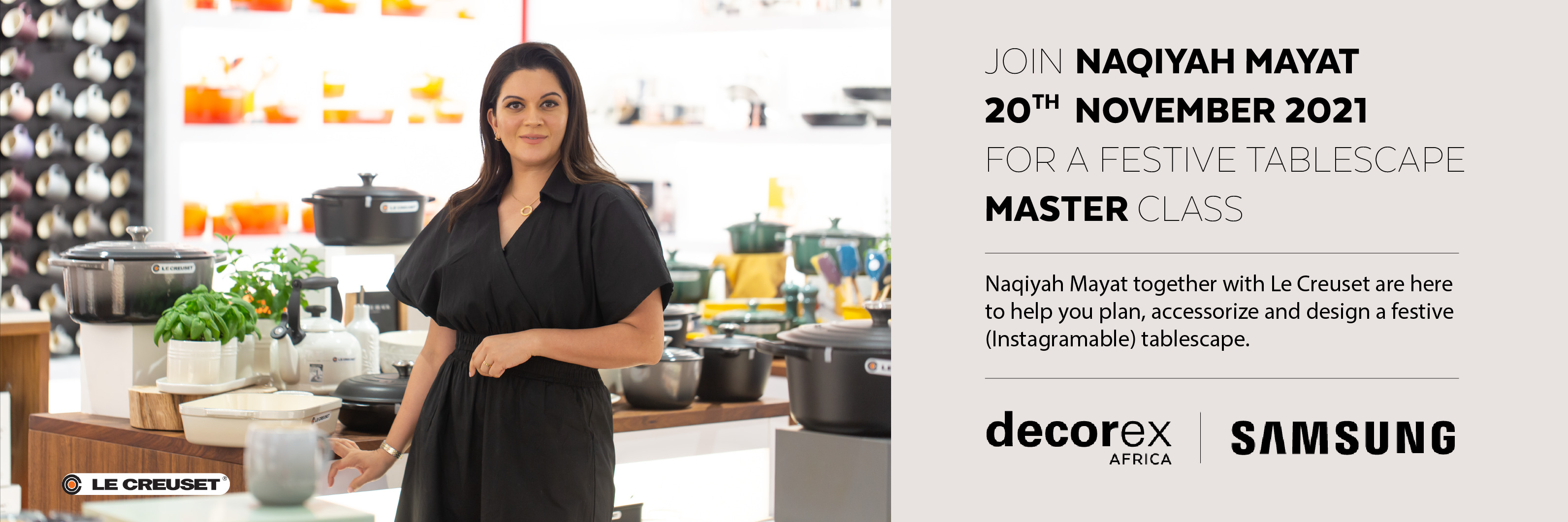 SAMSUNG Bespoke MasterClasses - Bespoke x Le Creuset  Festive Table Scape With Naqiyah Mayat