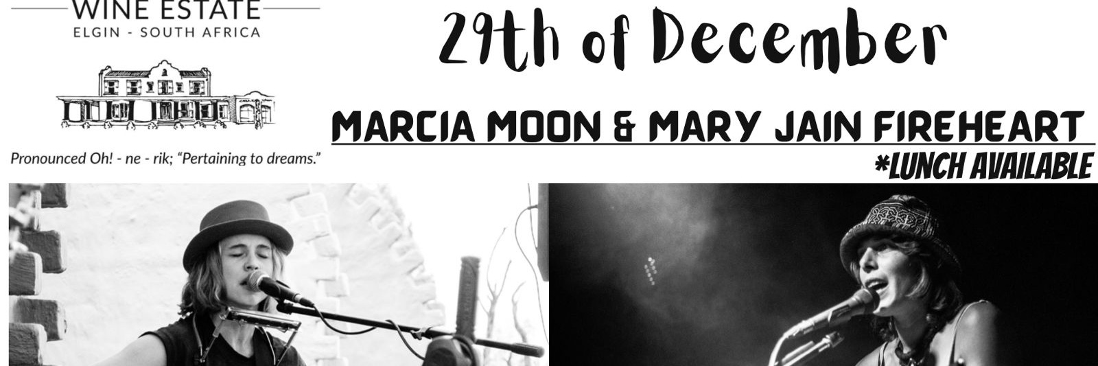 Live Music, lunch and wine tastings at Oneiric Wine Estate