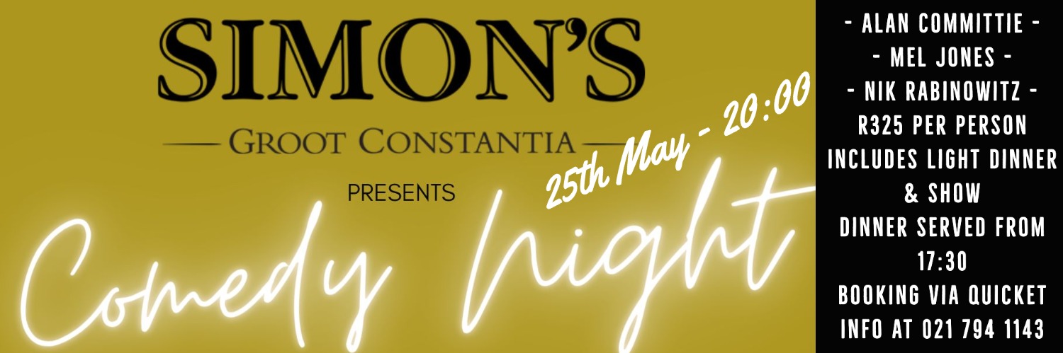 Simon's Groot Constantia Stand UP Comedy Night with Alan Committee and friends   