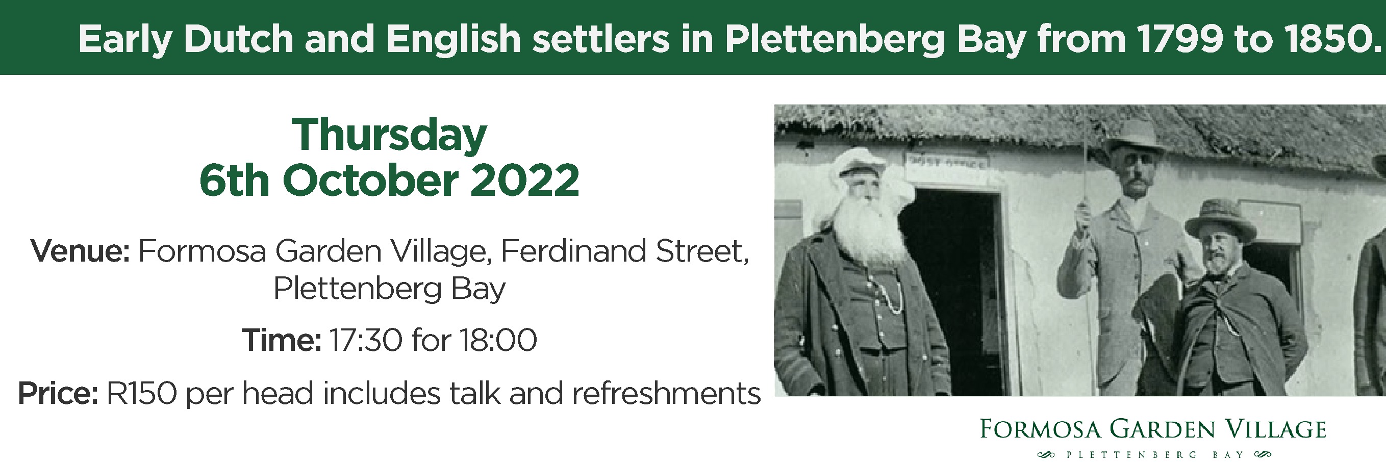 Early Dutch and English settlers in Plettenberg Bay from 1799 to 1850