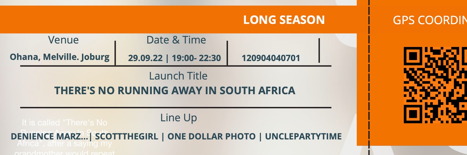 LONG SEASON "There's No Running Away In South Africa" Launch