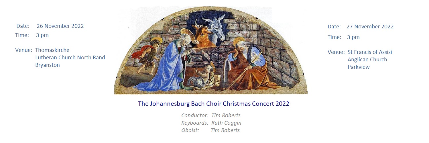 Johannesburg Bach Choir Christmas Concert 26 Nov 2022