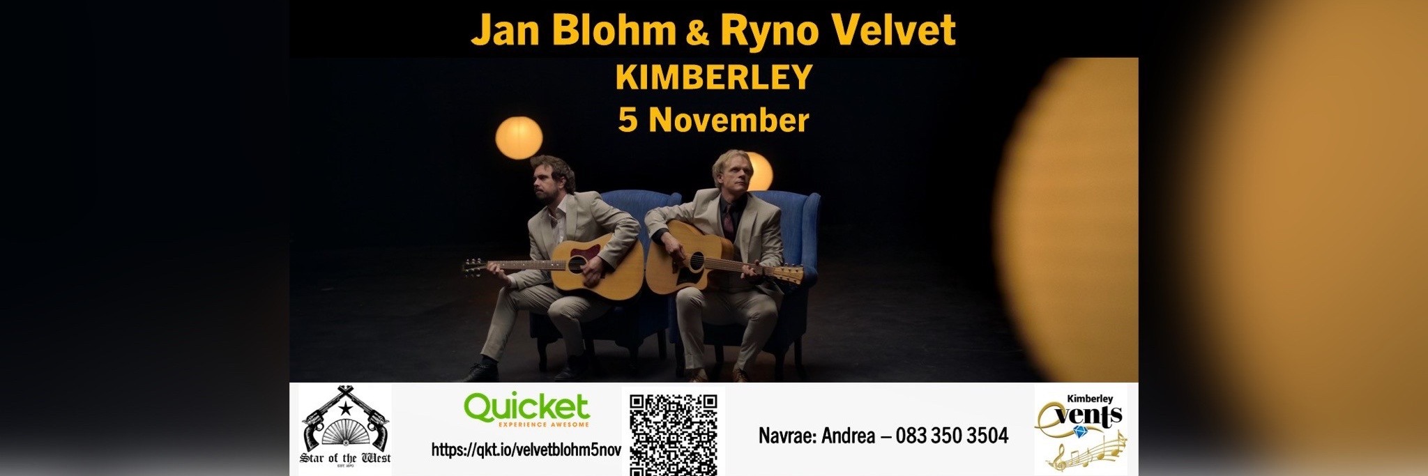 Jan Blohm & Ryno Velvet : 5 November : Star of the West Pub & Grill, Kimberley