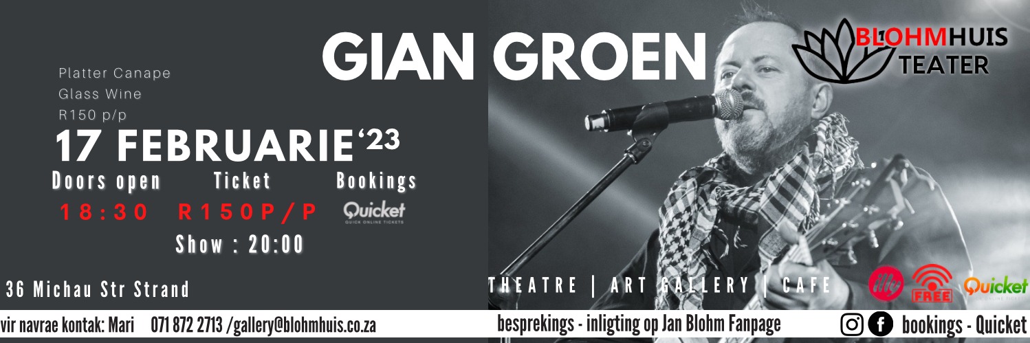 Gian Groen : Vry,17 Februarie : Blohmhuis Teater, Strand and 