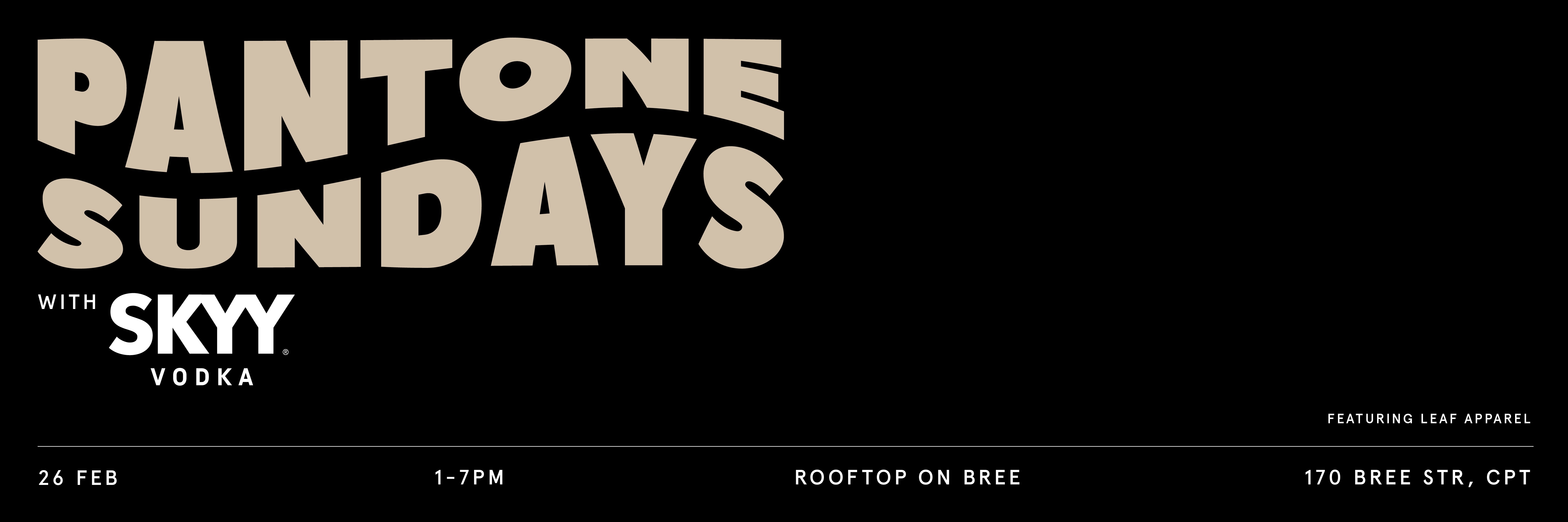 Pantone Sundays Cape Town - Black Edition