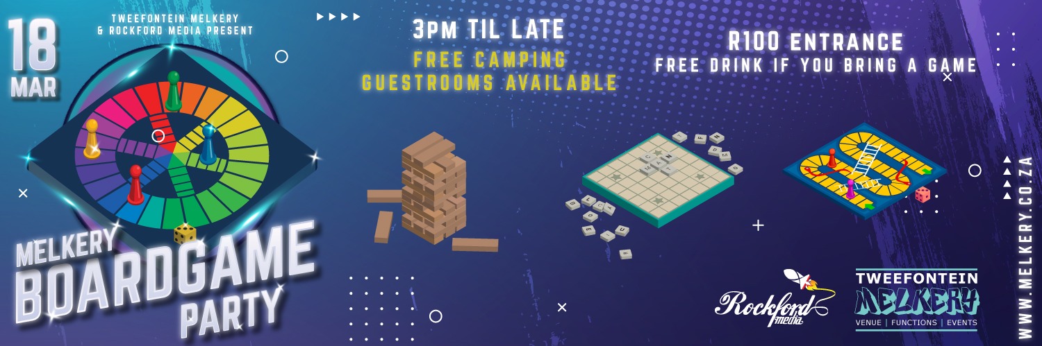 Boardgame Party at Tweefontein Melkery - Sat 18 March 2023