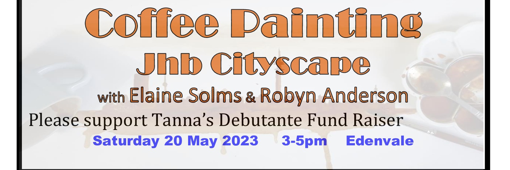 Coffee Painting Cityscape with Elaine Solms & Robyn Anderson