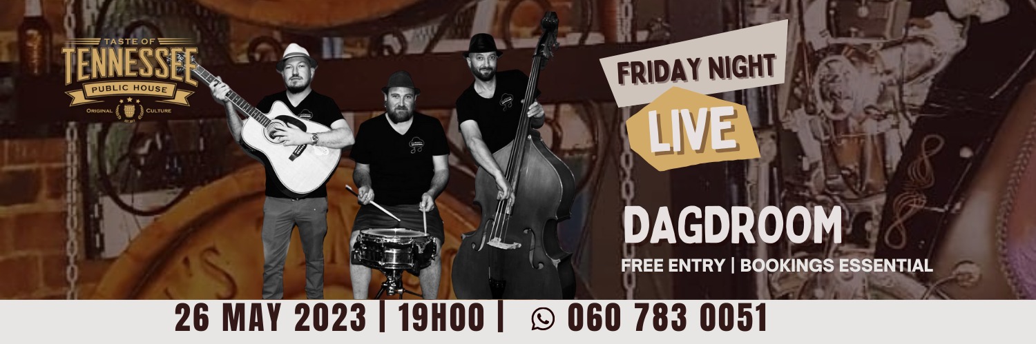 Join Us this Friday, Dagdroom will be performing live at Taste of Tenessee. Free entrance. Bookings Essential.