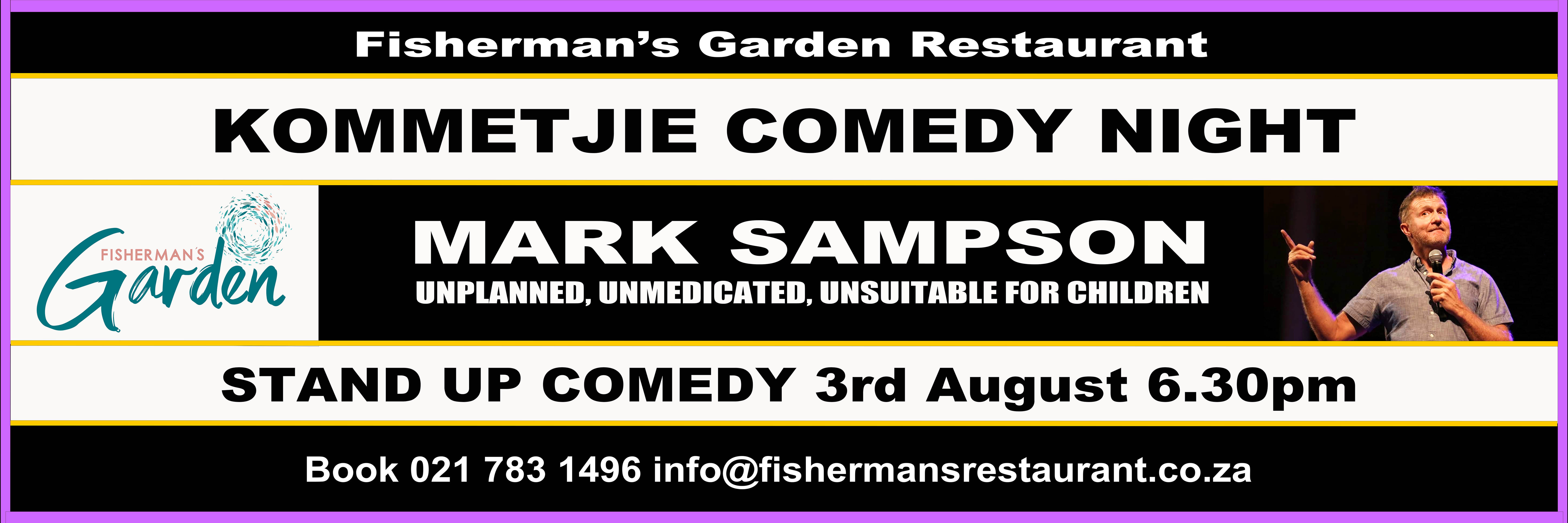 Fisherman's Garden KOMMETJIE COMEDY NIGHT - MARK SAMPSON