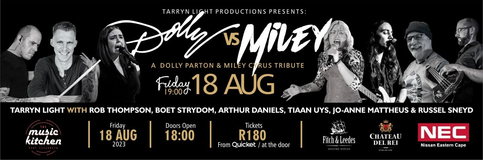 Tarryn Light presents Dolly vs Miley live at the Music Ktchen Fri 18th Aug 2023