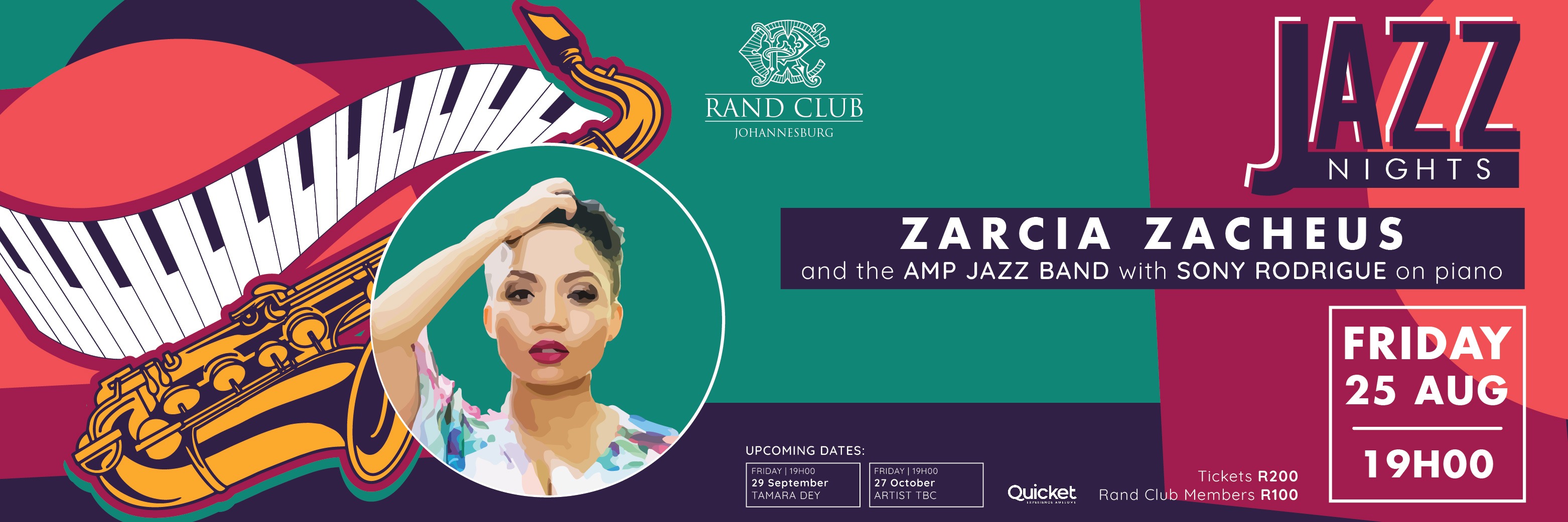 Rand Club - Jazz Nights with  ZARCIA ZACHEUS