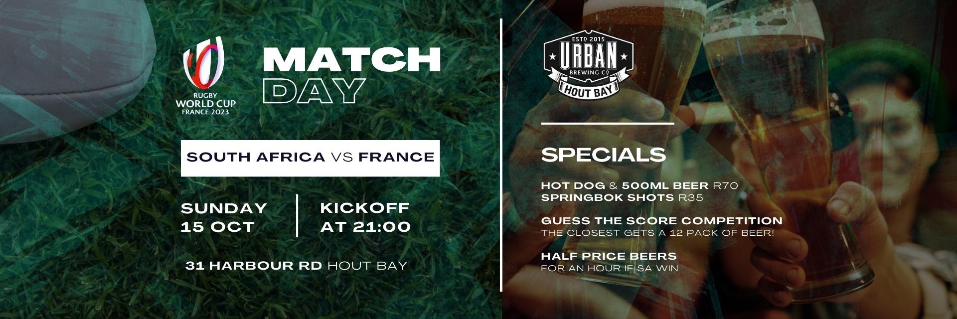 South Africa vs France ~ Live on the Big Screen