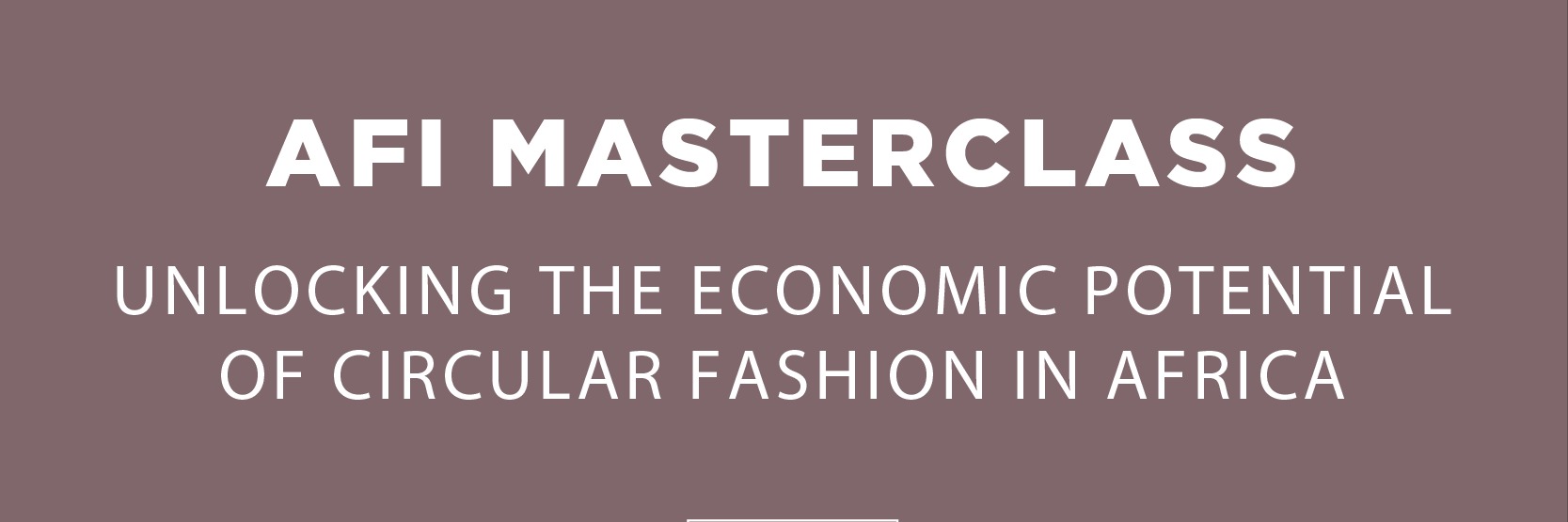 AFI Masterclass at Joburg Fashion week.