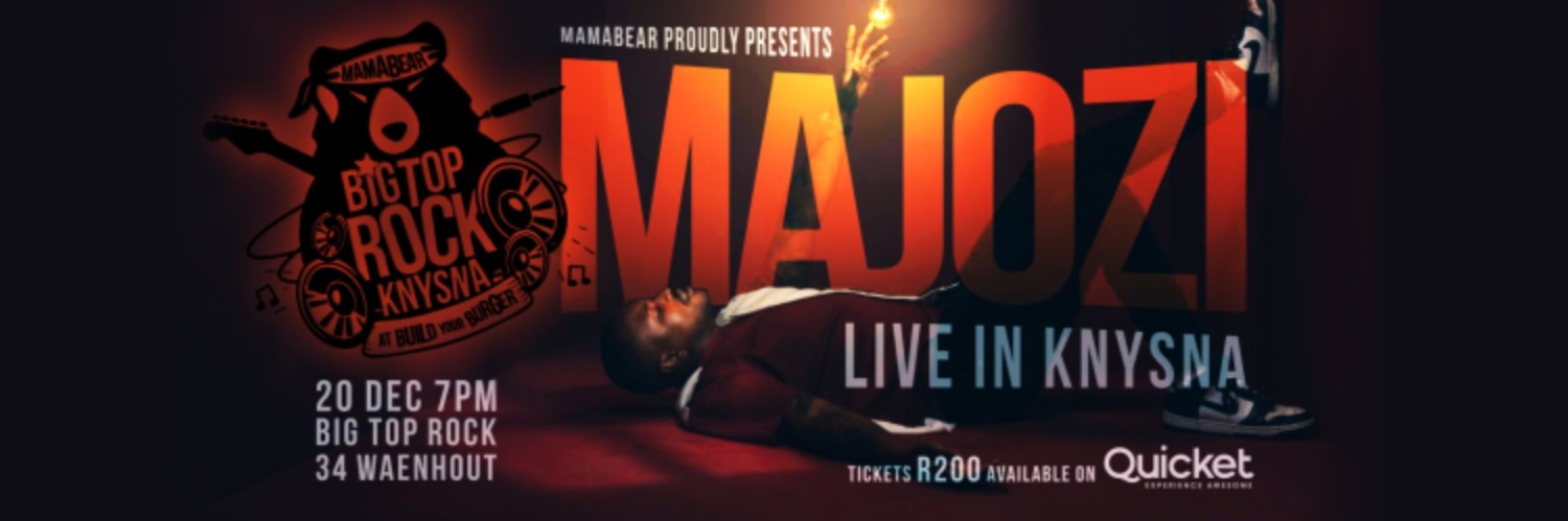 Majozi LIVE in Knysna TICKETS AVAILABLE AT THE GATE