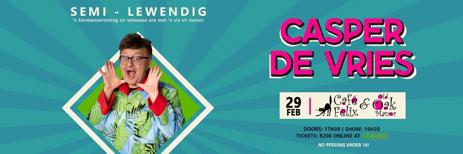 Casper de Vries live in Riebeek Kasteel by Café Felix