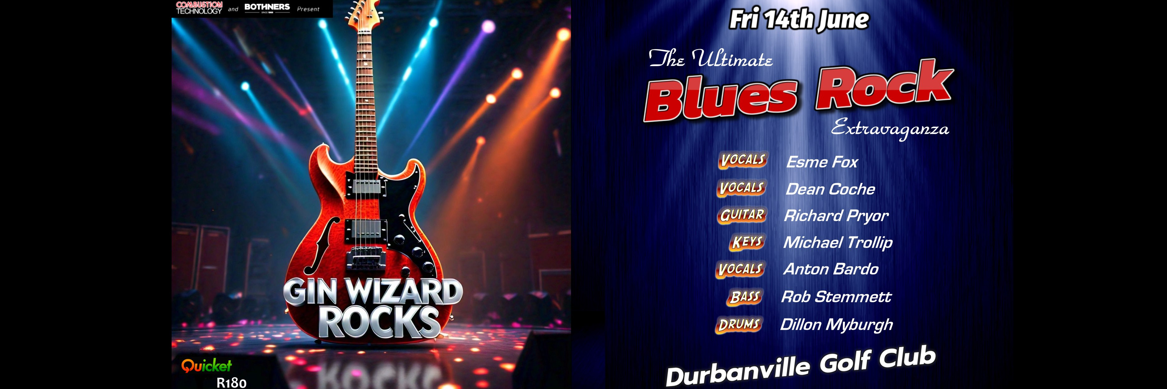 The ULTIMATE BLUES ROCK Extravaganza - Durbanville GC 14th June