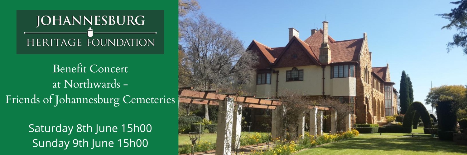 Benefit Concert at Northwards - Friends of Johannesburg Cemeteries 8th June