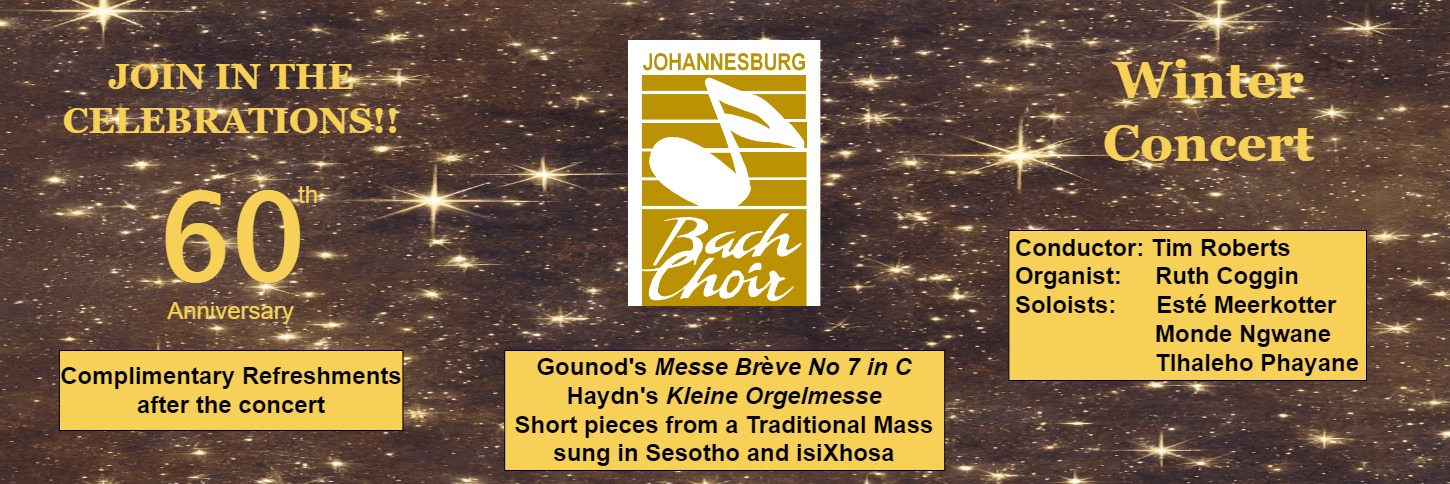 Johannesburg Bach Choir 60th Celebration Winter Concert