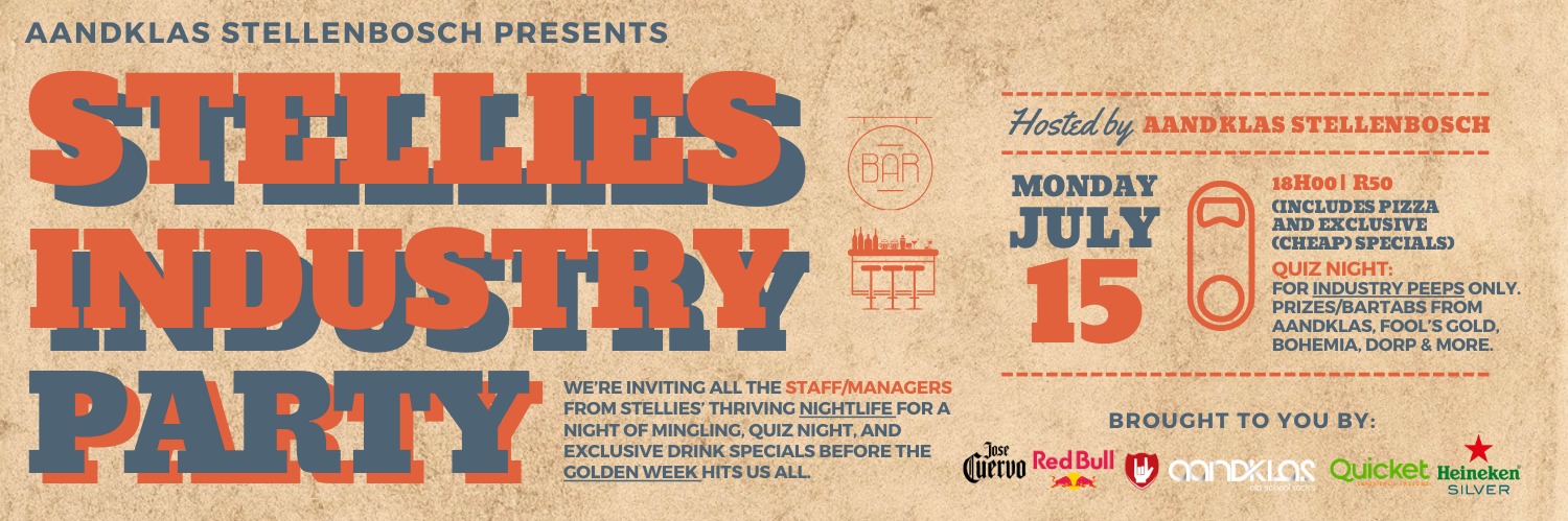 INDUSTRY PARTY at Aandklas Stellenbosch