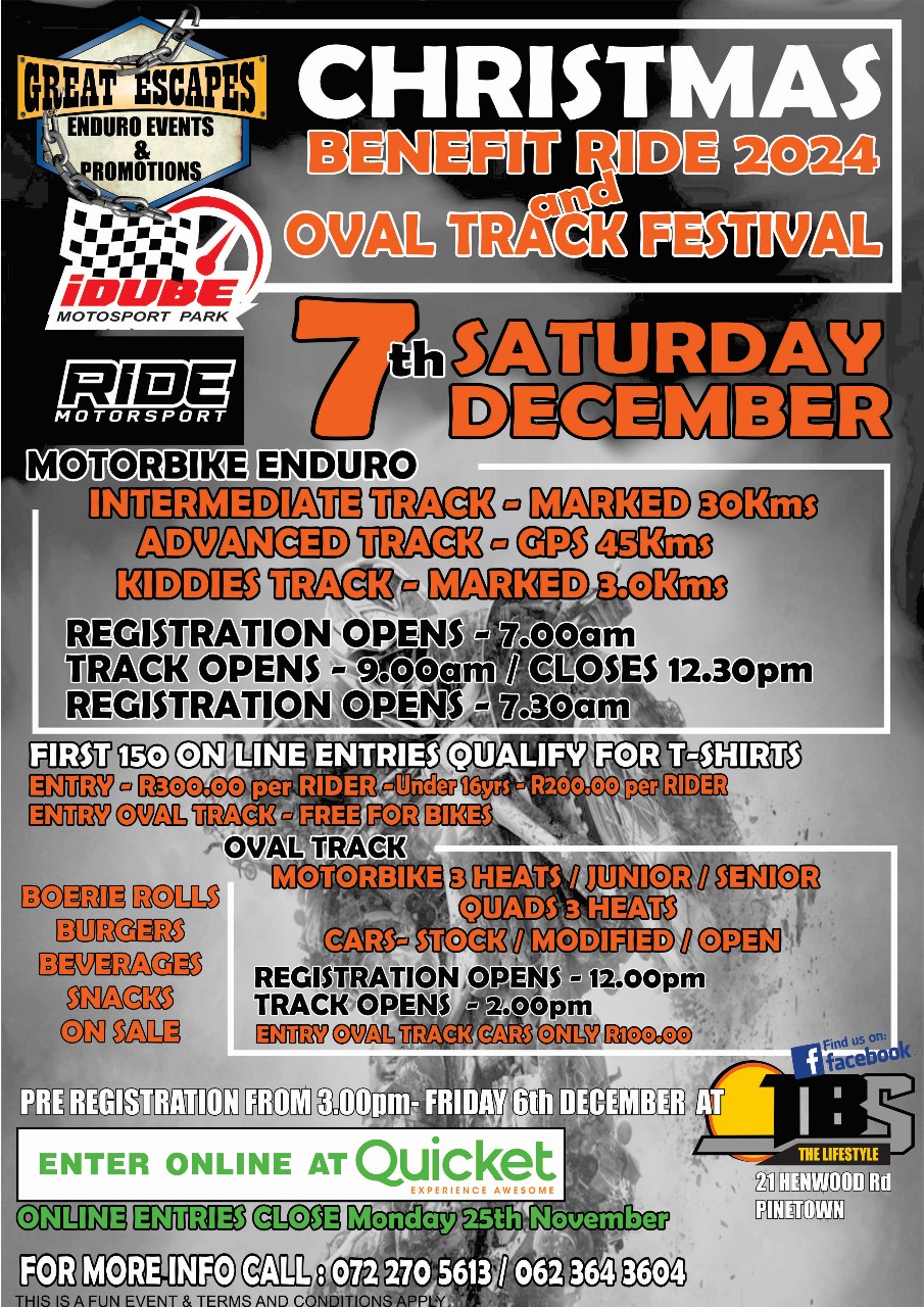 Great Escapes Christmas Benefit Ride and Oval track festival