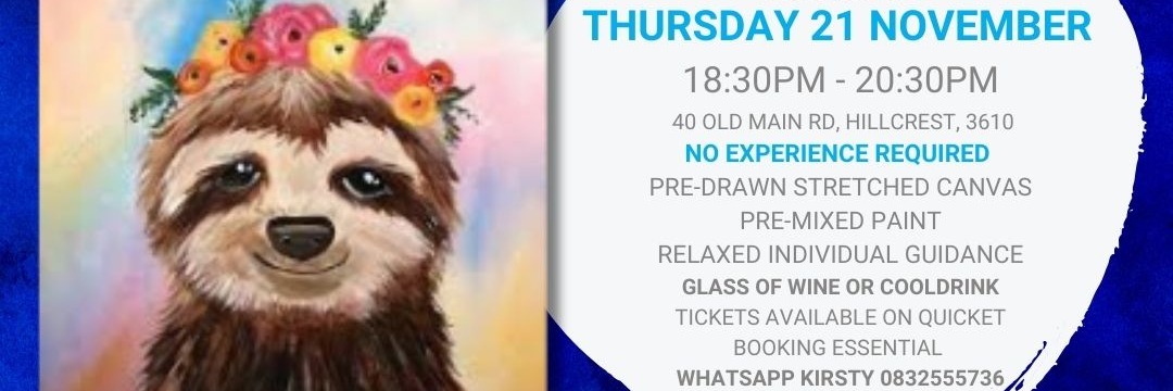 Passion Paint and Sip - Sloth Lover