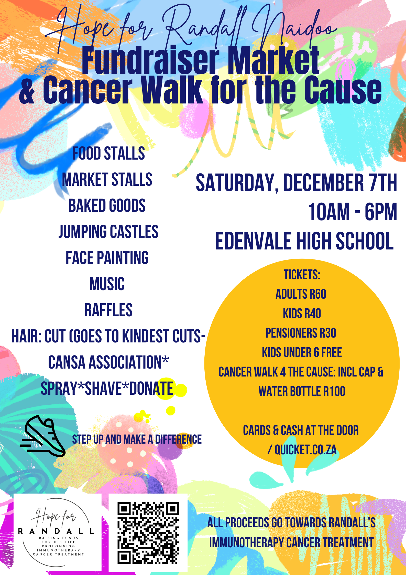 Hope for Randall Naidoo - Fundraiser Market and Cancer Walk