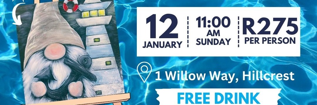 Passion Paint and Sip - Lighthouse Keeper Gnome